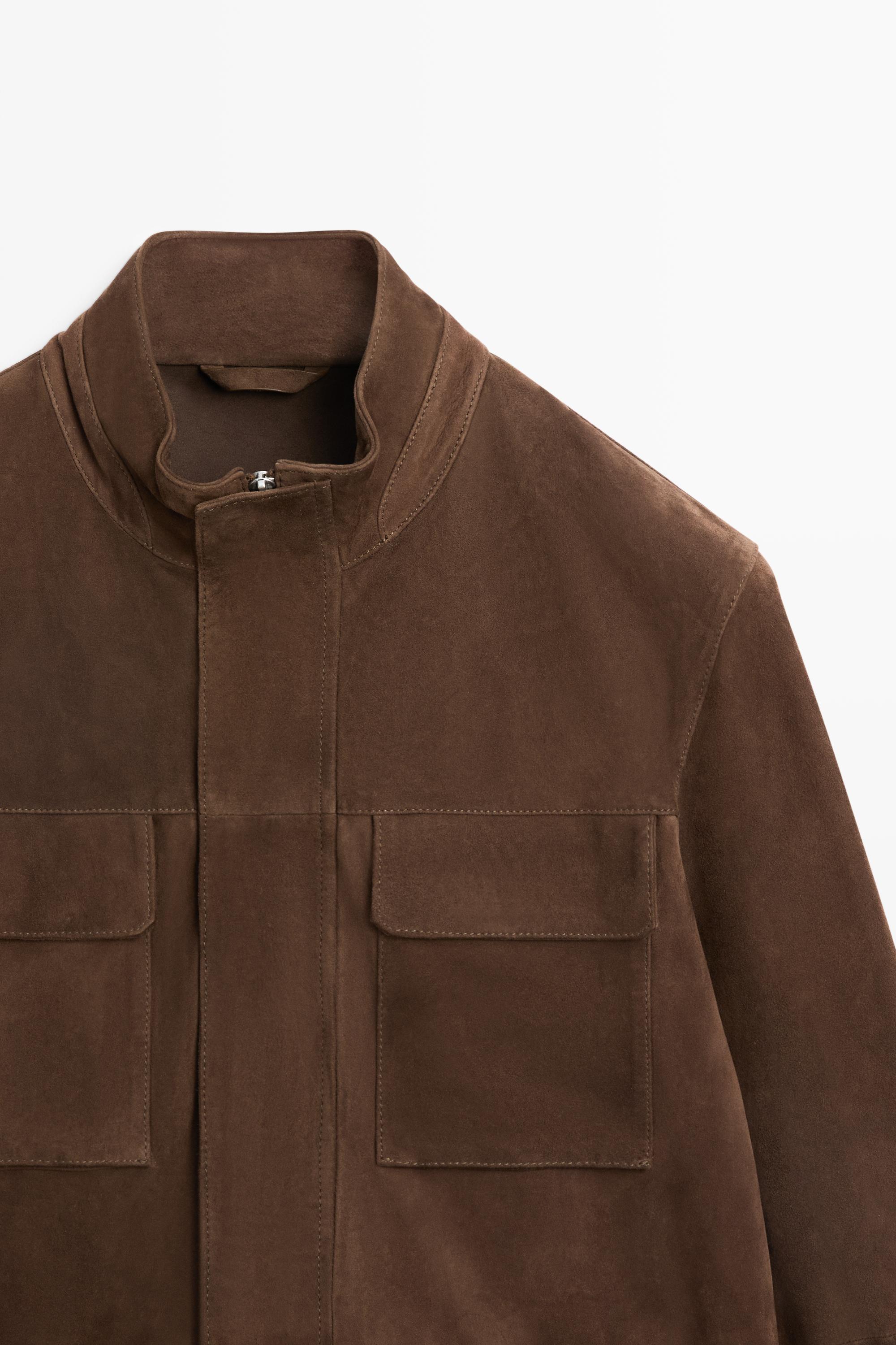Suede jacket with pocket details